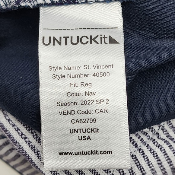 Untuckit Shorts Mens 30 Navy Chino 9" Golf Outdoors Preppy Casual St Vincent EUC - Picture 7 of 11